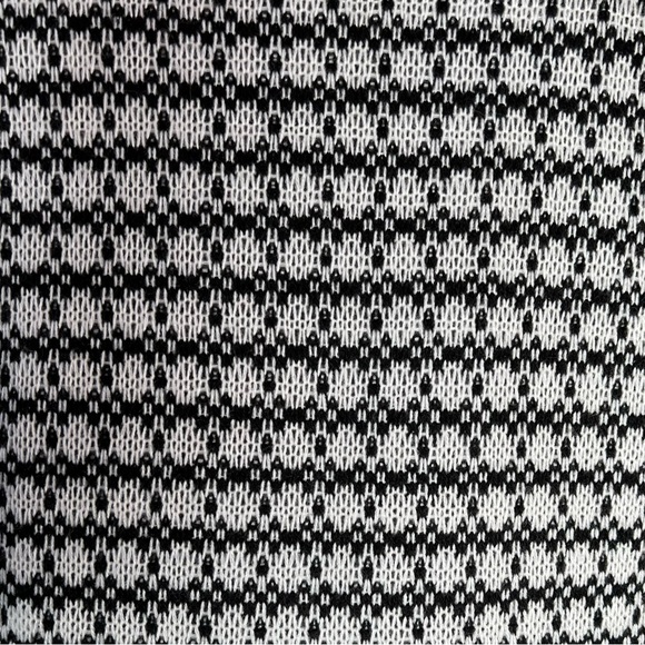 Coldwater Creek Black White Zip Front Hybrid Sweater Jacket Fleece Back XL - Picture 7 of 10